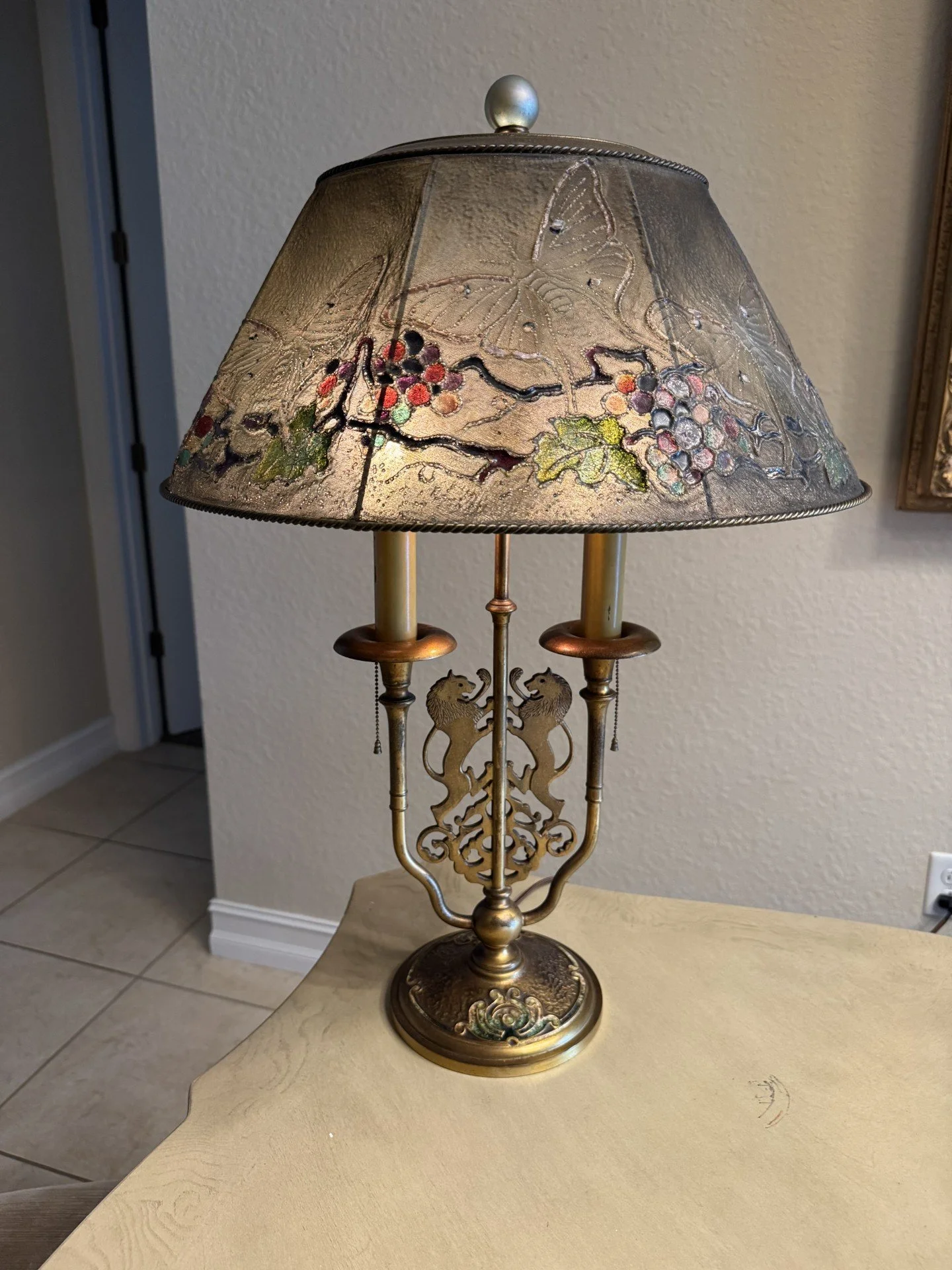 A Louis C. Tiffany Furnaces Butterfly Table Lamp