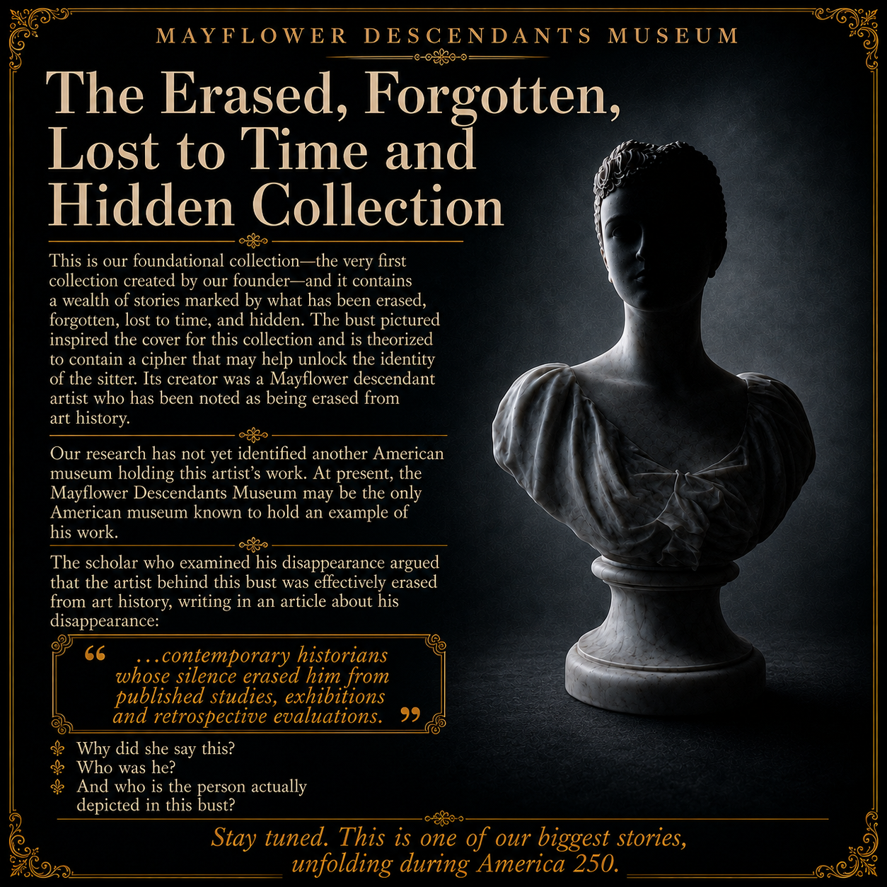 Does Our Bust Contain a Cipher That May Unlock the Identity of the Sitter—the Person Depicted?