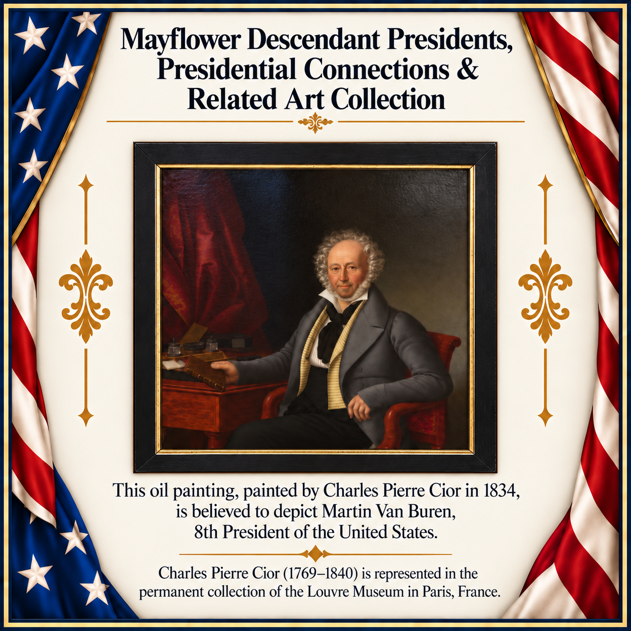 Mayflower Descendant Presidents, Presidential Connections & Related Art Collection
