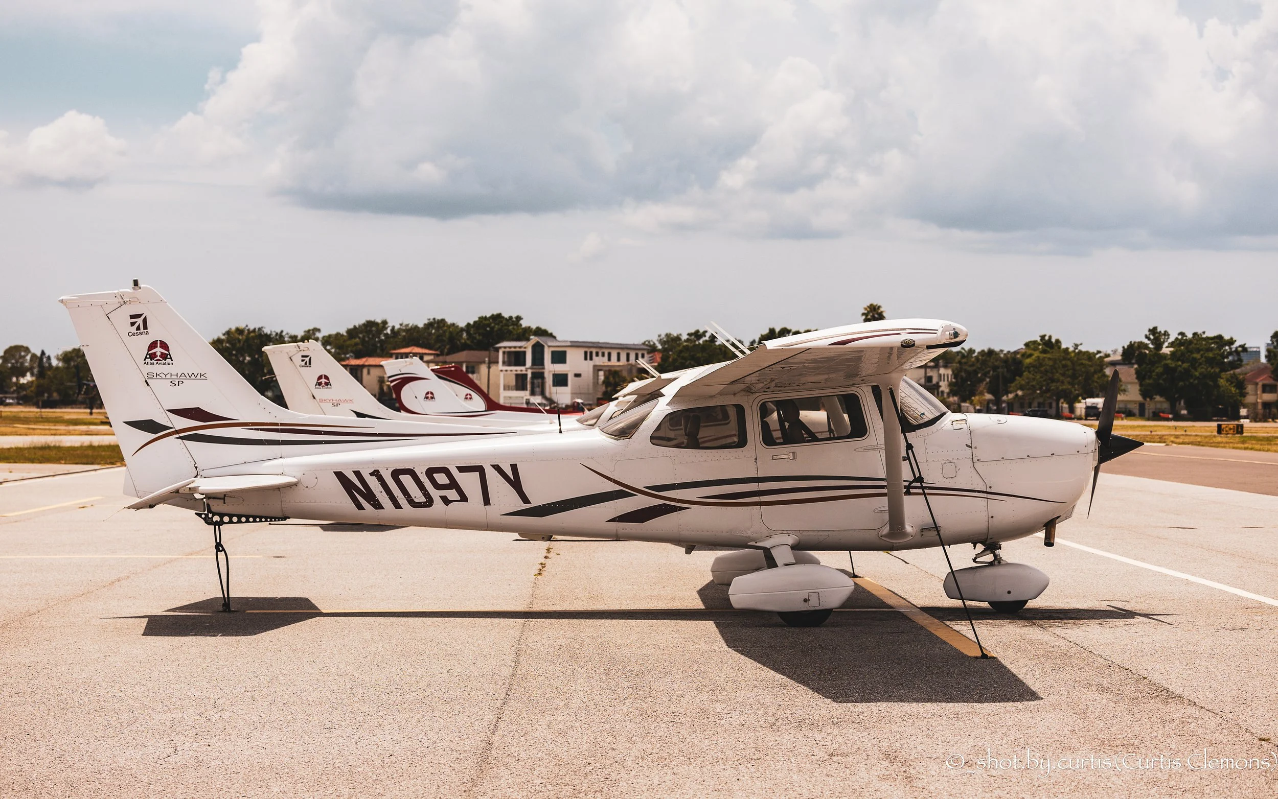 Cessna 172SP owned by Atlas Aviation parked on the ramp at KTPF (Peter O'Knight Airport)