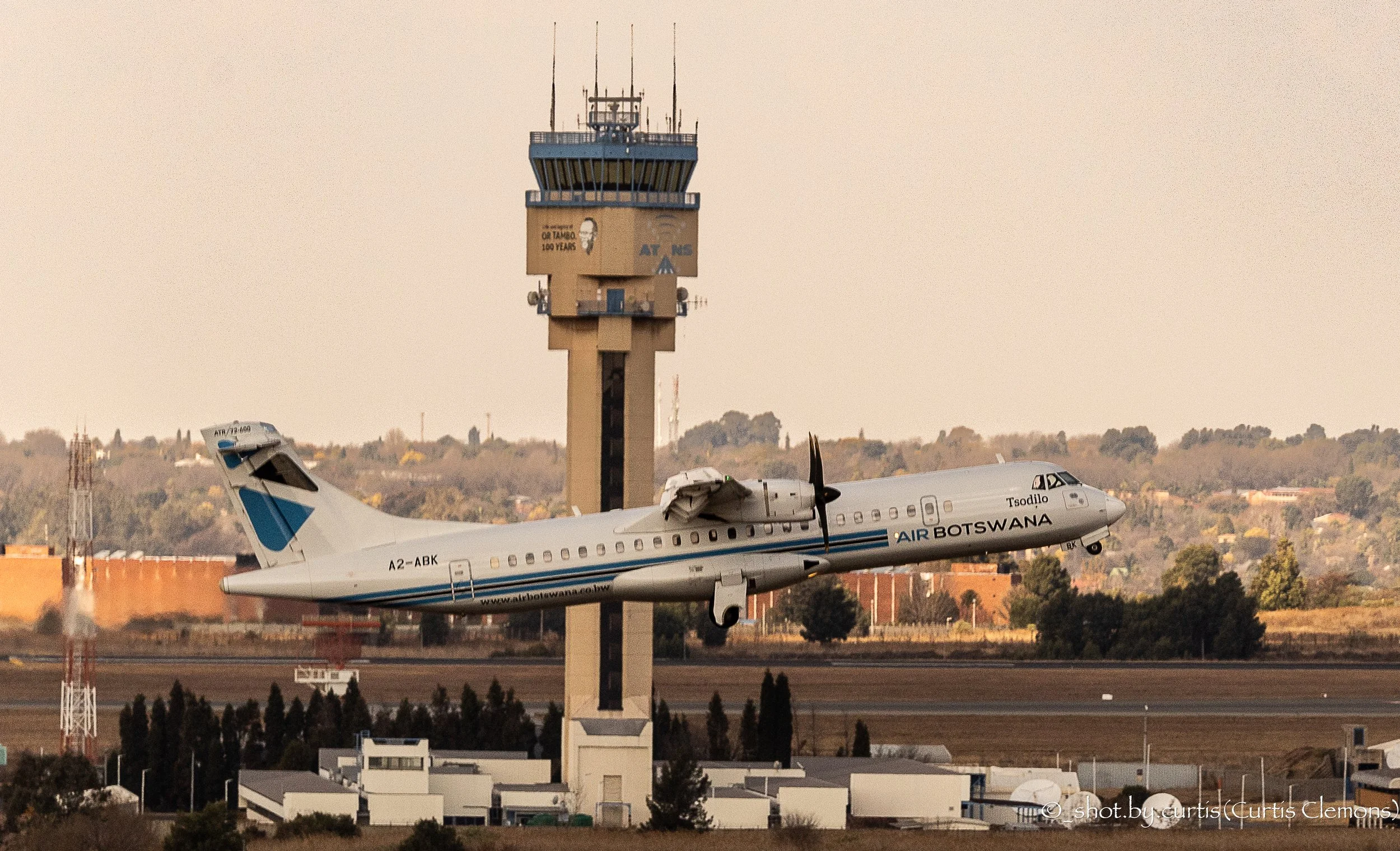 Air Botswana ATR-72-600 departing O.R. Tambo International Airport in Johannesburg, South Africa