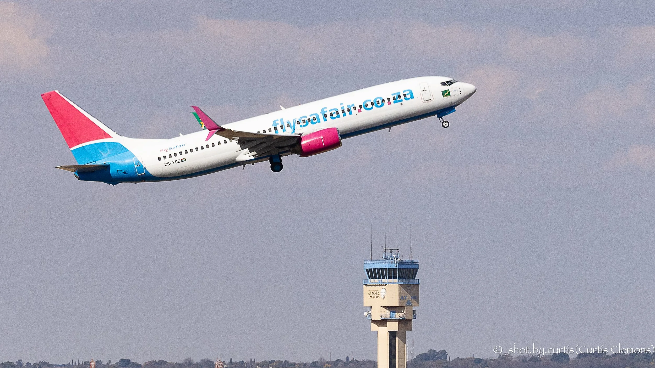 Safair Boeing 737-800 departing O.R. Tambo International Airport in Johannesburg, South Africa