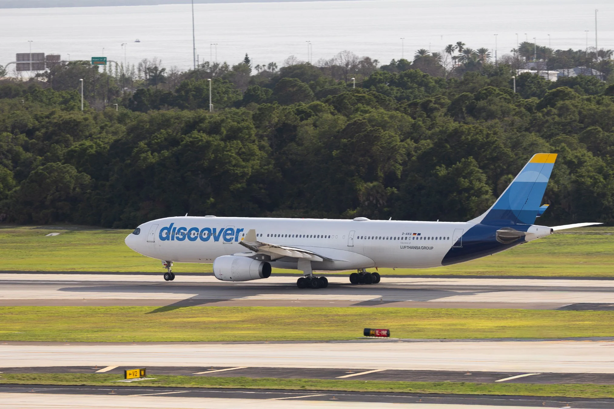 Discover Airlines Airbus Airbus A330-300 departing KTPA on runway 19R en-route to Frankfurt, Germany
