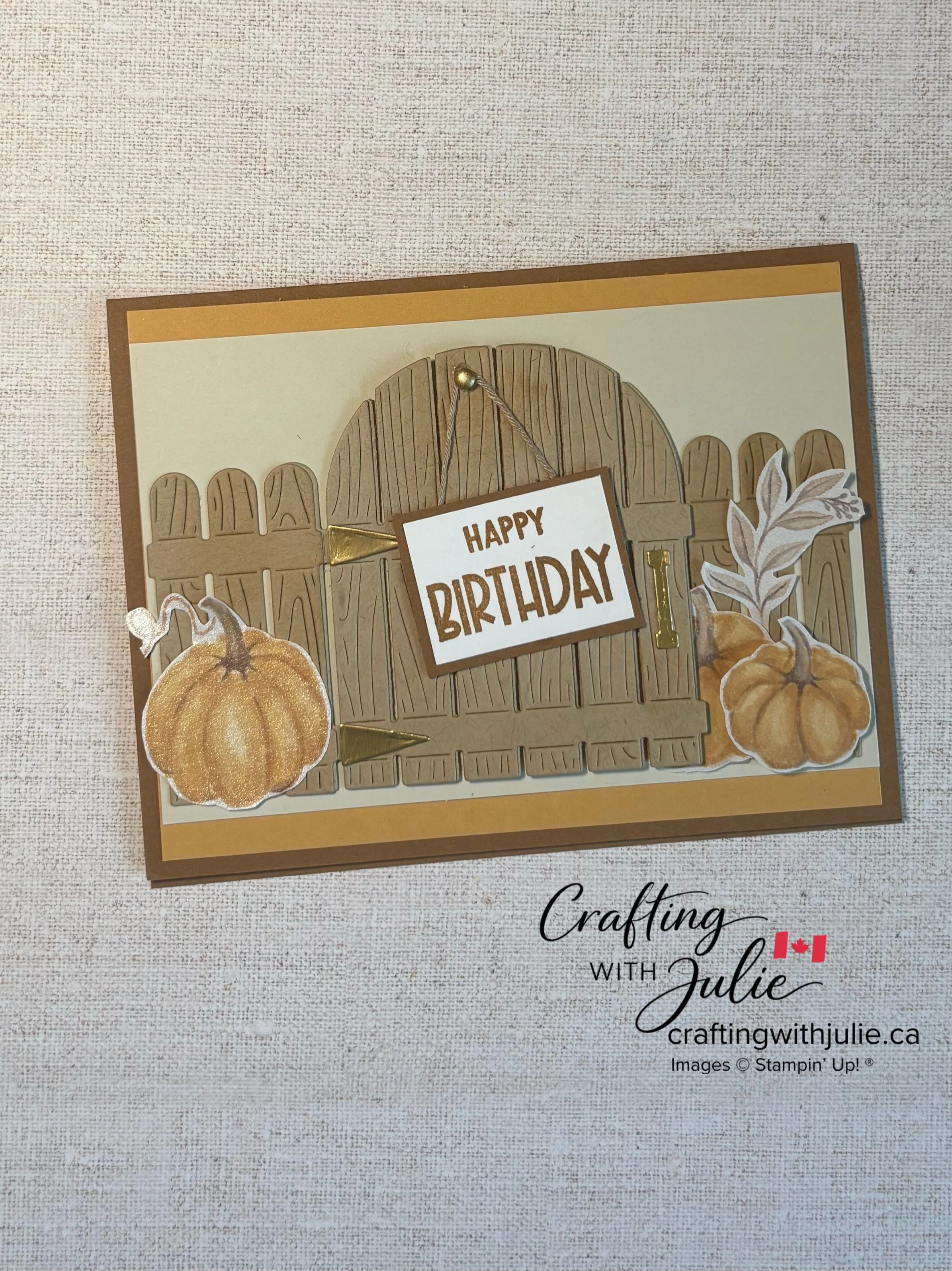 Open the Gate!  An Interactive Birthday Card with Painted Pumpkins