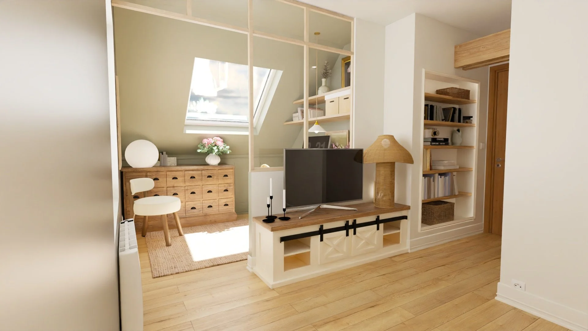 Projet d'aménagement d'intérieur bureau avec verrière sur mesure