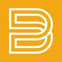 A stylized white letter B on a mustard yellow background.