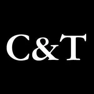 A black background with white text displaying the initials 'C & T'.
