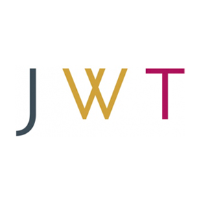 Colorful letters spelling 'JWT' on a white background