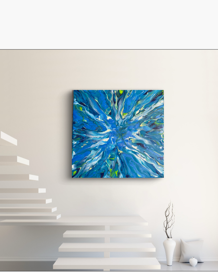 Aura

This is a 20 by 20 painting with resin.  I named it aura because I imagine this is what a migraine feels like.  