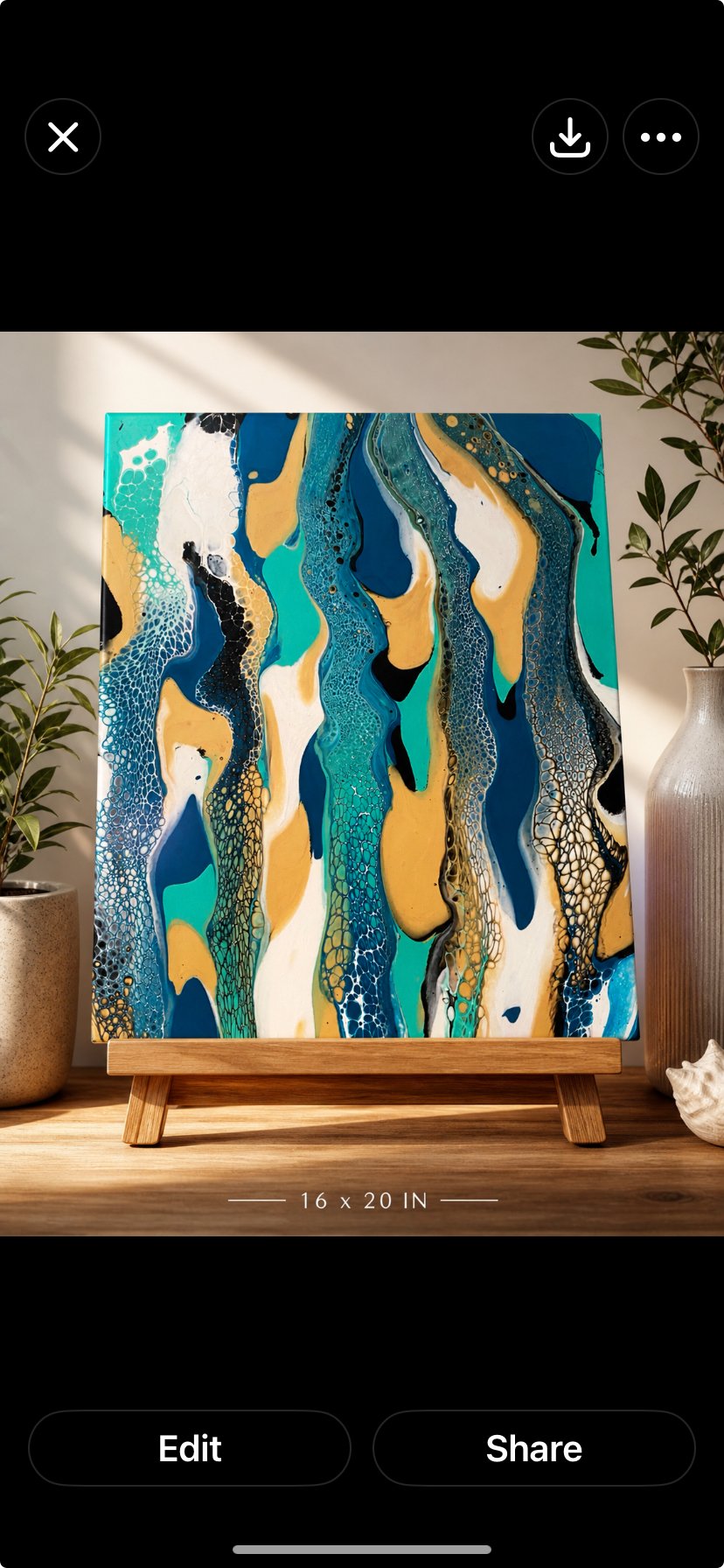 Aquaflames

This is a 16 by 20 level 3 gallery wrapped canvas with acrylic paint.  