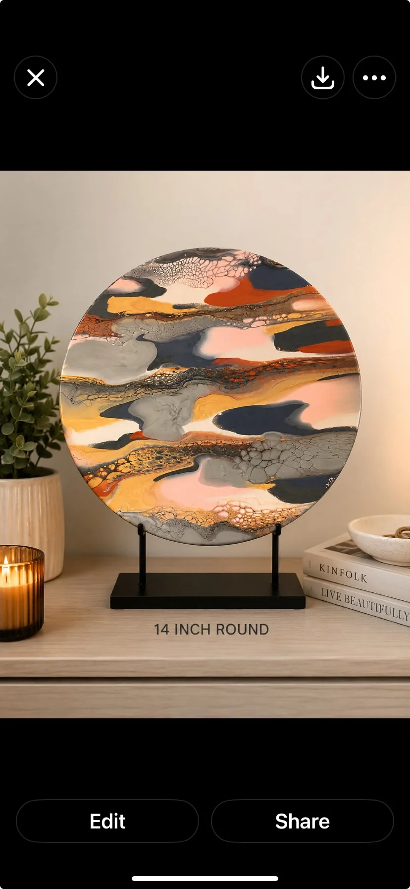 Desert whisper

This is a 14 inch round canvas with acrylic paint. 