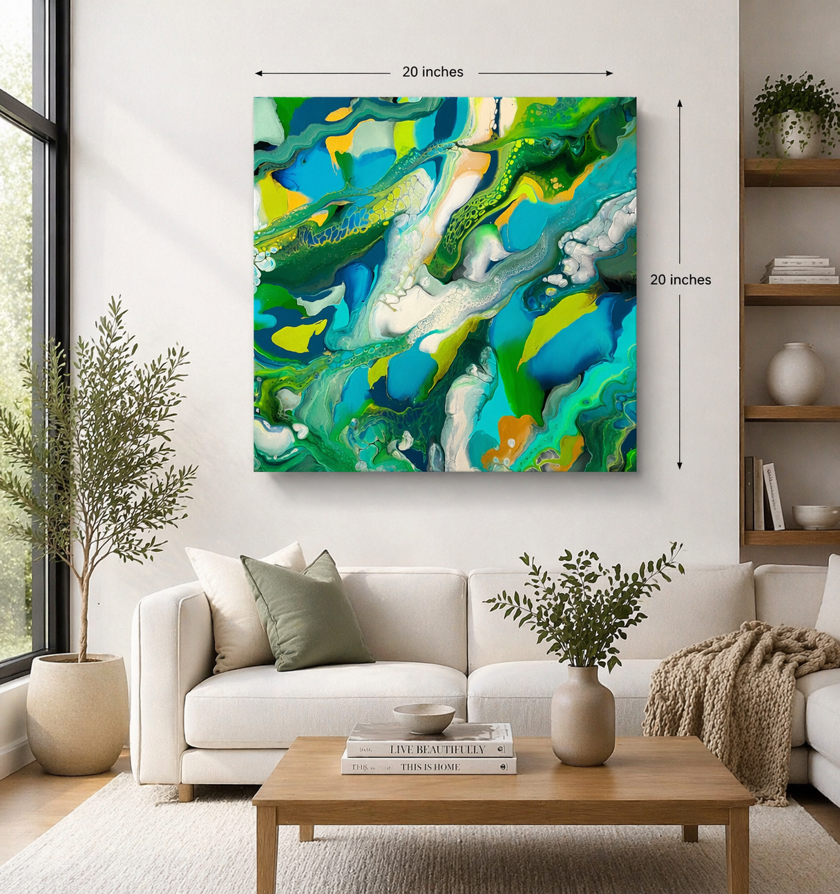 Rainforest

This is a 20 by 20 inch gallery wrapped level 3 canvas with acrylic paint. 