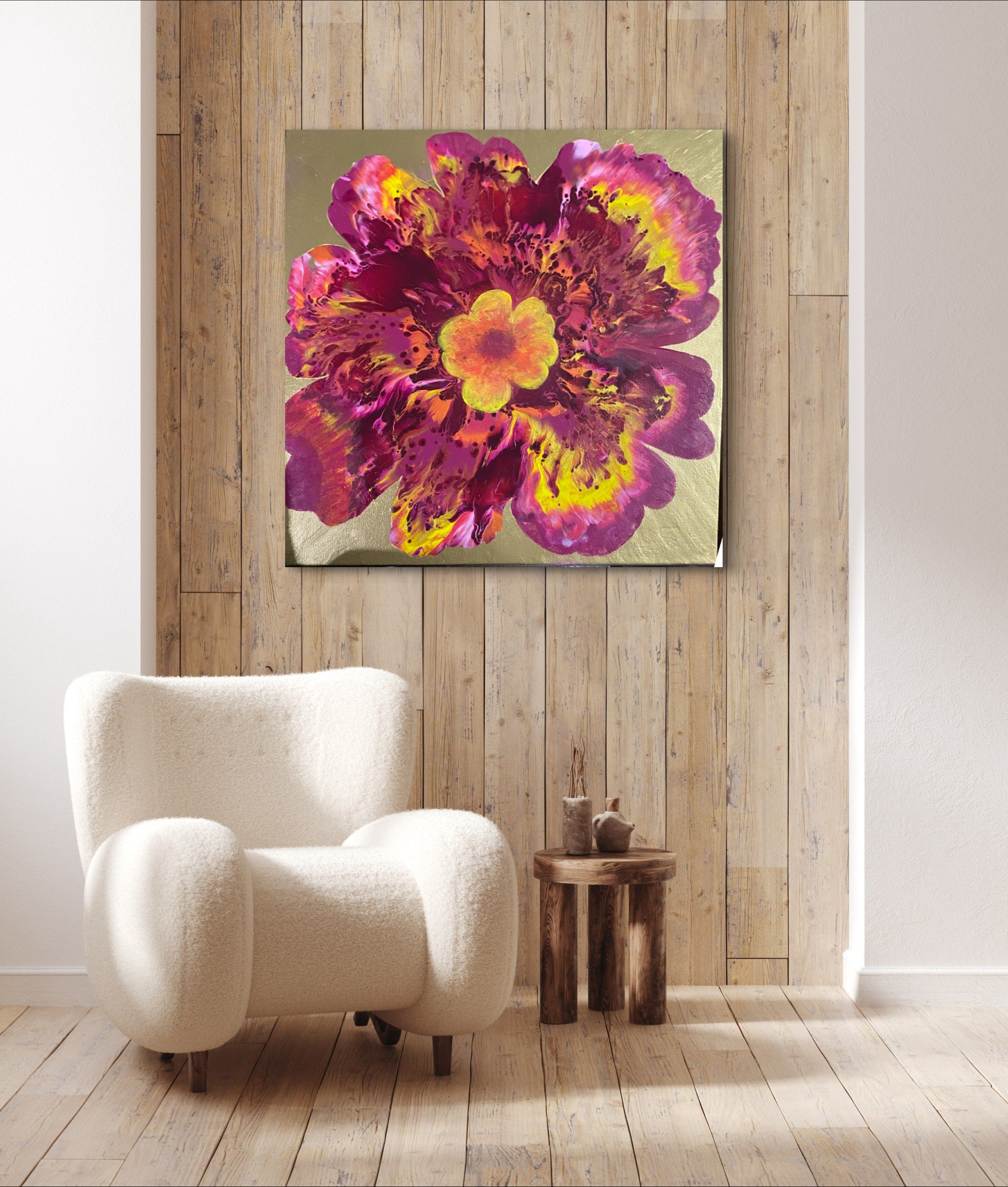 Firebloom

This is a 24 by 24 inch acrylic painting on level 3 gallery wrapped canvas. 