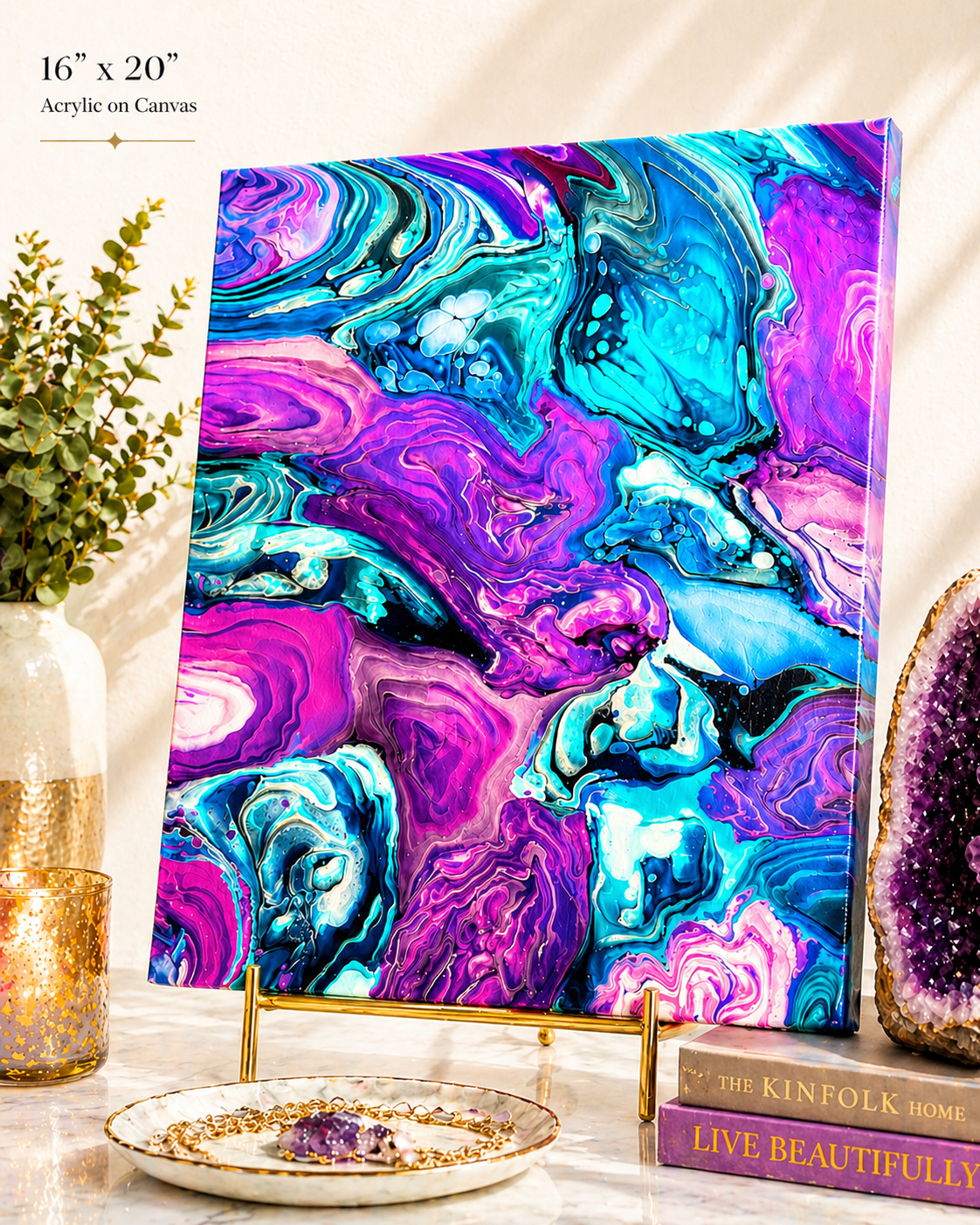 Magnolia smash

This is a 16 by 20 inch level 3 gallery wrapped canvas with acrylic paint