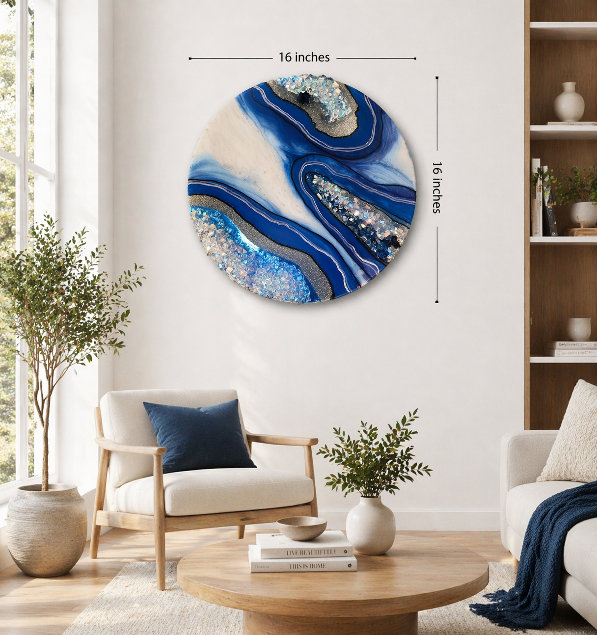 Glacial pace

17 inch wood round with resin, pigment, fireglass and embellishments. 