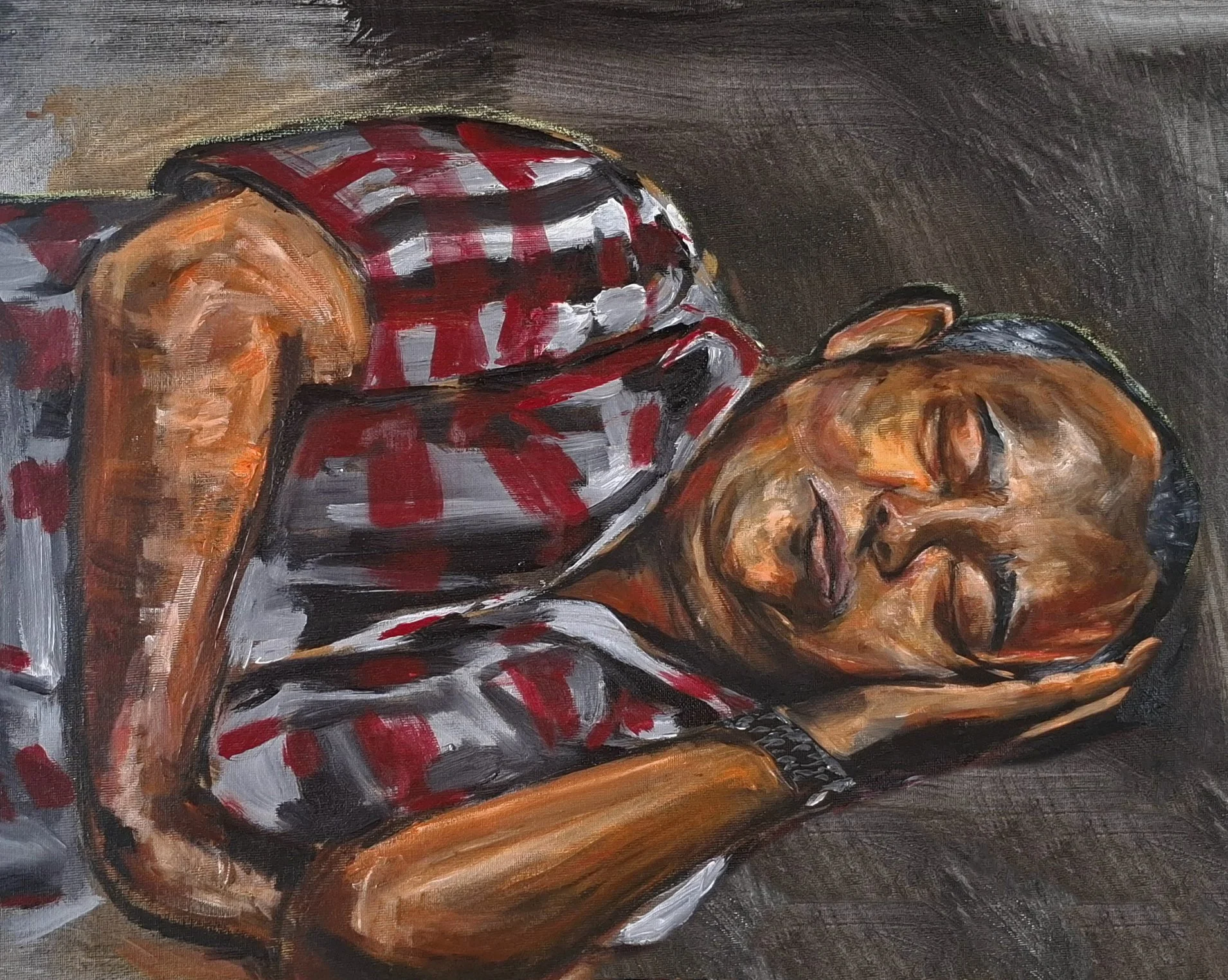Charlotte McGuigan- Resting, 2026 Oil on Canvas 50 × 60 cm- 18,000 THB