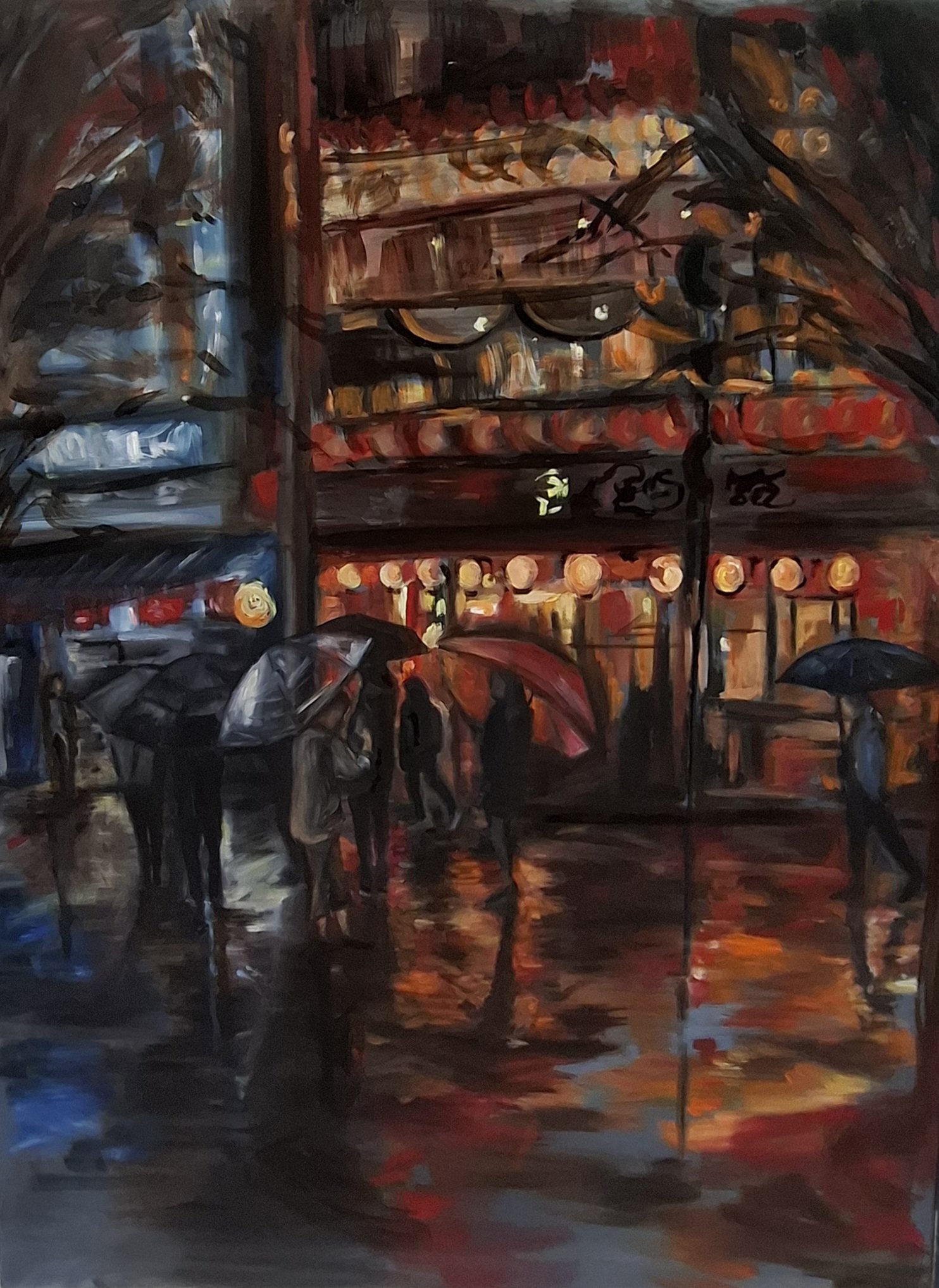 Charlotte McGuigan - City Glow, 2026 Oil on board - 60 x 80 cm- 24,000THB