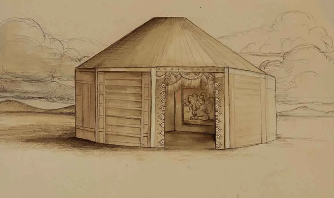 concept sketch "Outside" by Hannah Faith Yata, installation art "Pandora's Eye", Burning Man Project