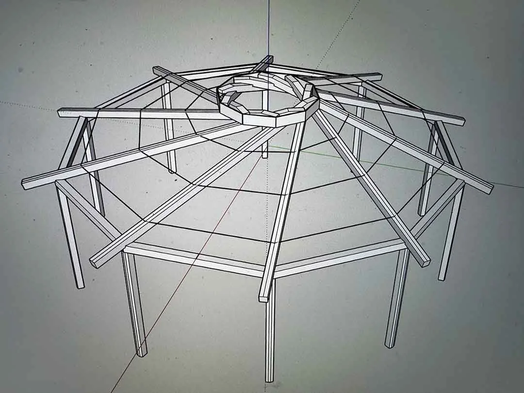 concept sketch by Joey Tanuki, installation art "Pandora's Eye", Burning Man Project