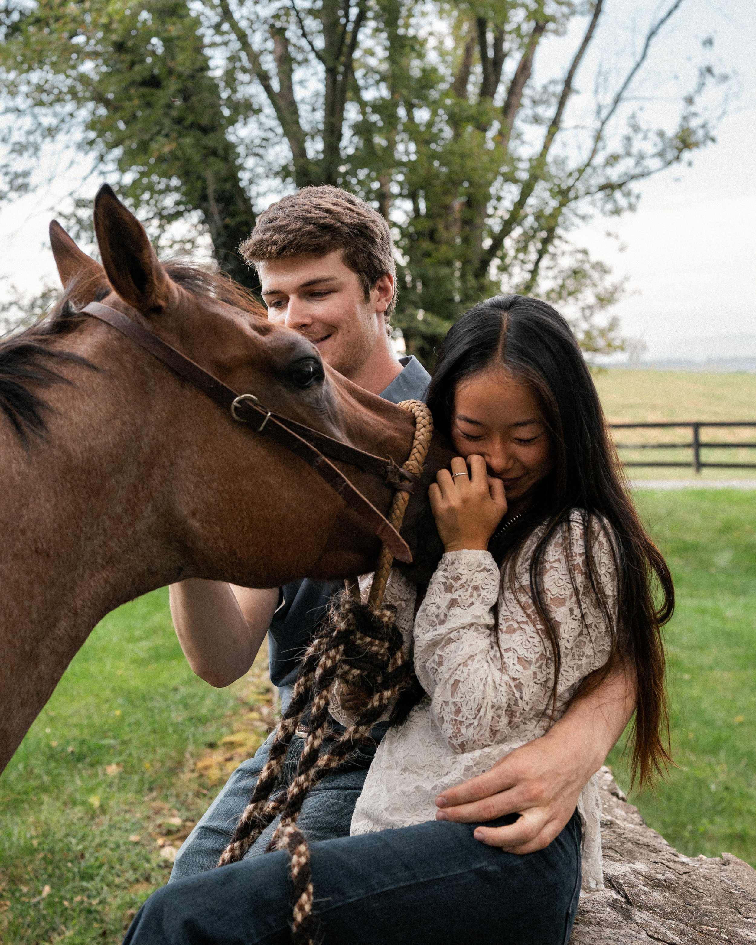 Golden Hour Couples Session on a Horse Farm in Purcellville, Virginia