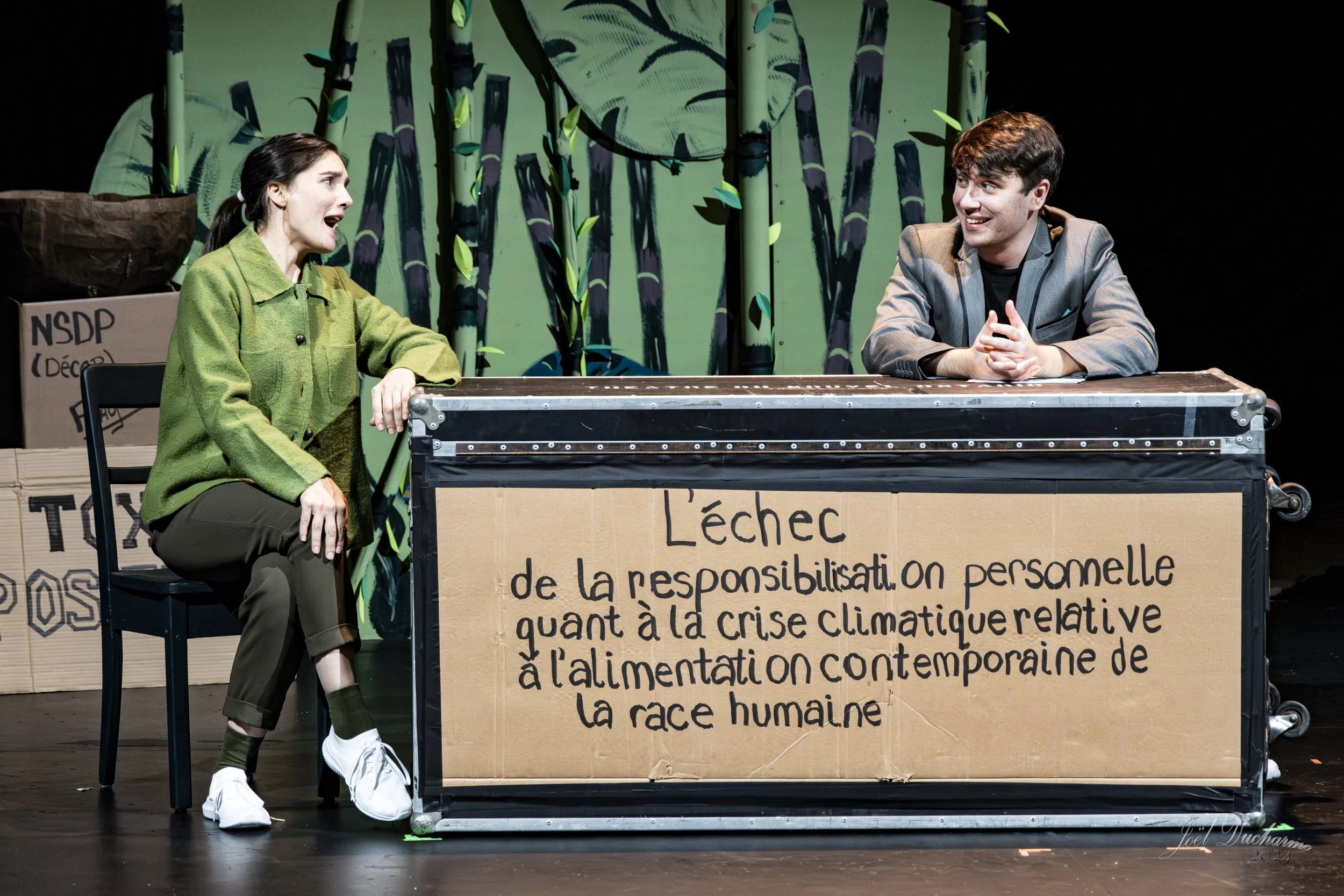Caroline Raynaud and Joël Giroux in "L'Encyclopédie de l'Échec" | Photo Credit: Joël Ducharme (November 2024)