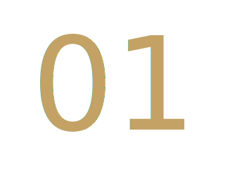 The number '01' in large, beige text on a black background.