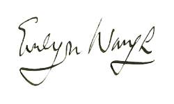 A signature in cursive handwriting, reading 'Evelyn Maye'.