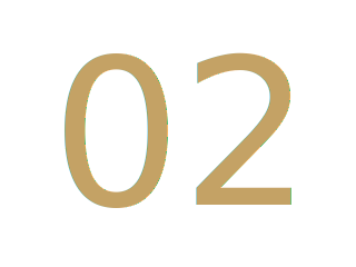 Close-up of the number '02' in beige color on a black background.