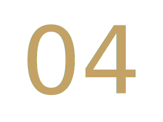 Close-up of the number 04 in large beige font on a black background.