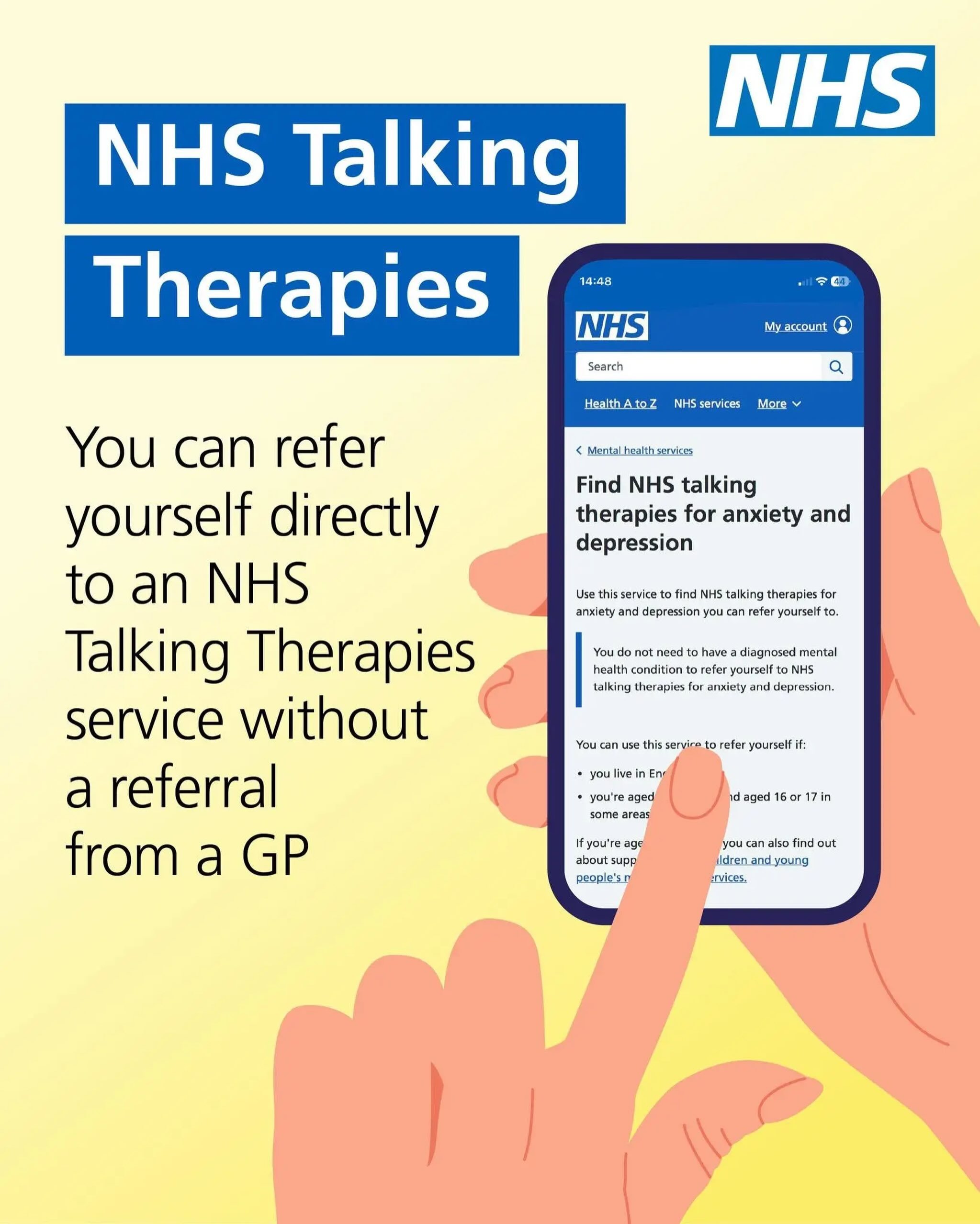 Struggling with your mental health? 💙 NHS Talking Therapies offer free and confidential support for common mental health concerns. You don&rsquo;t have to face things alone. 🗣️🤝

You can self refer at https://www.mhm.org.uk/talking-therapies-warri