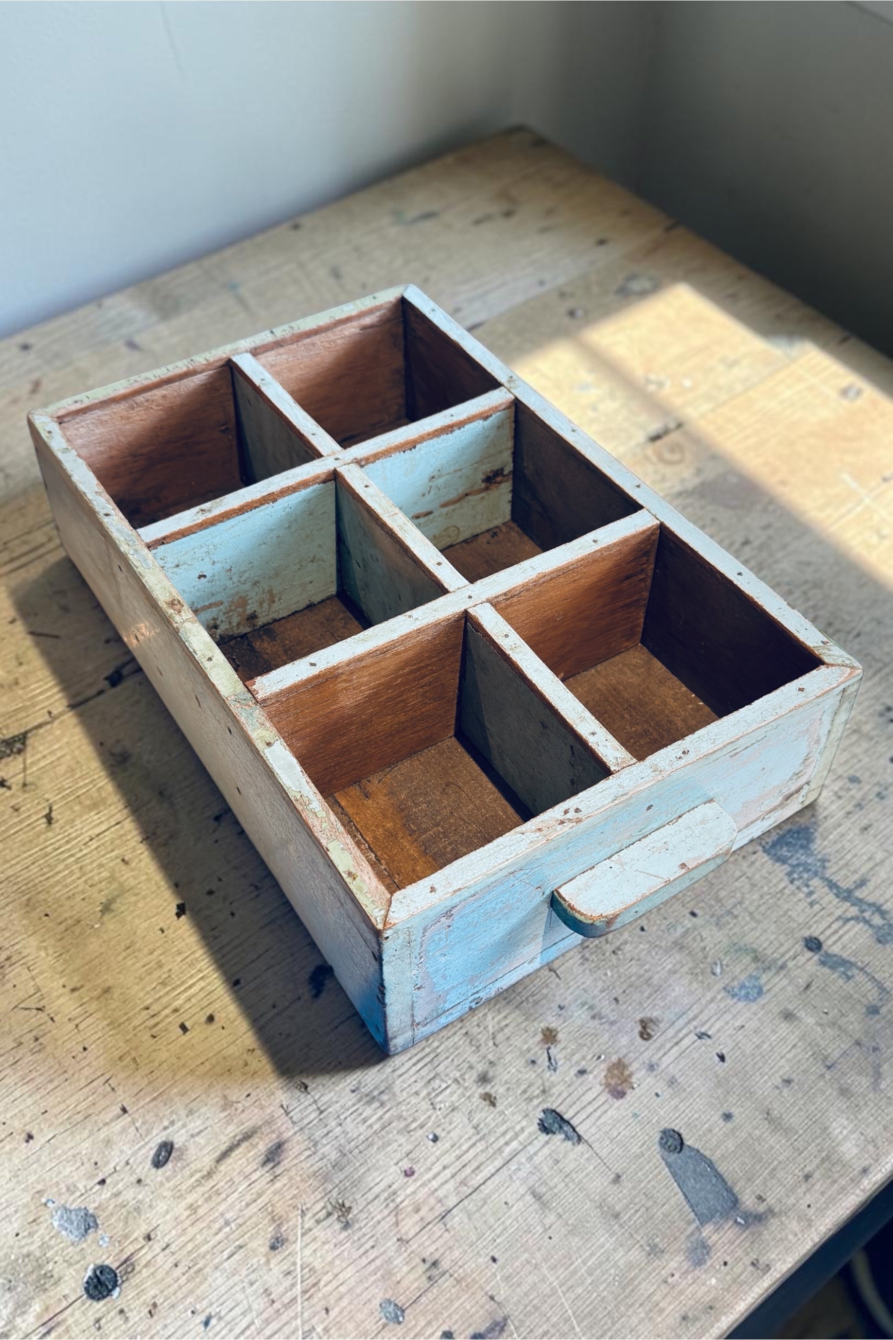 Old Indian Turquoise Container with Sections