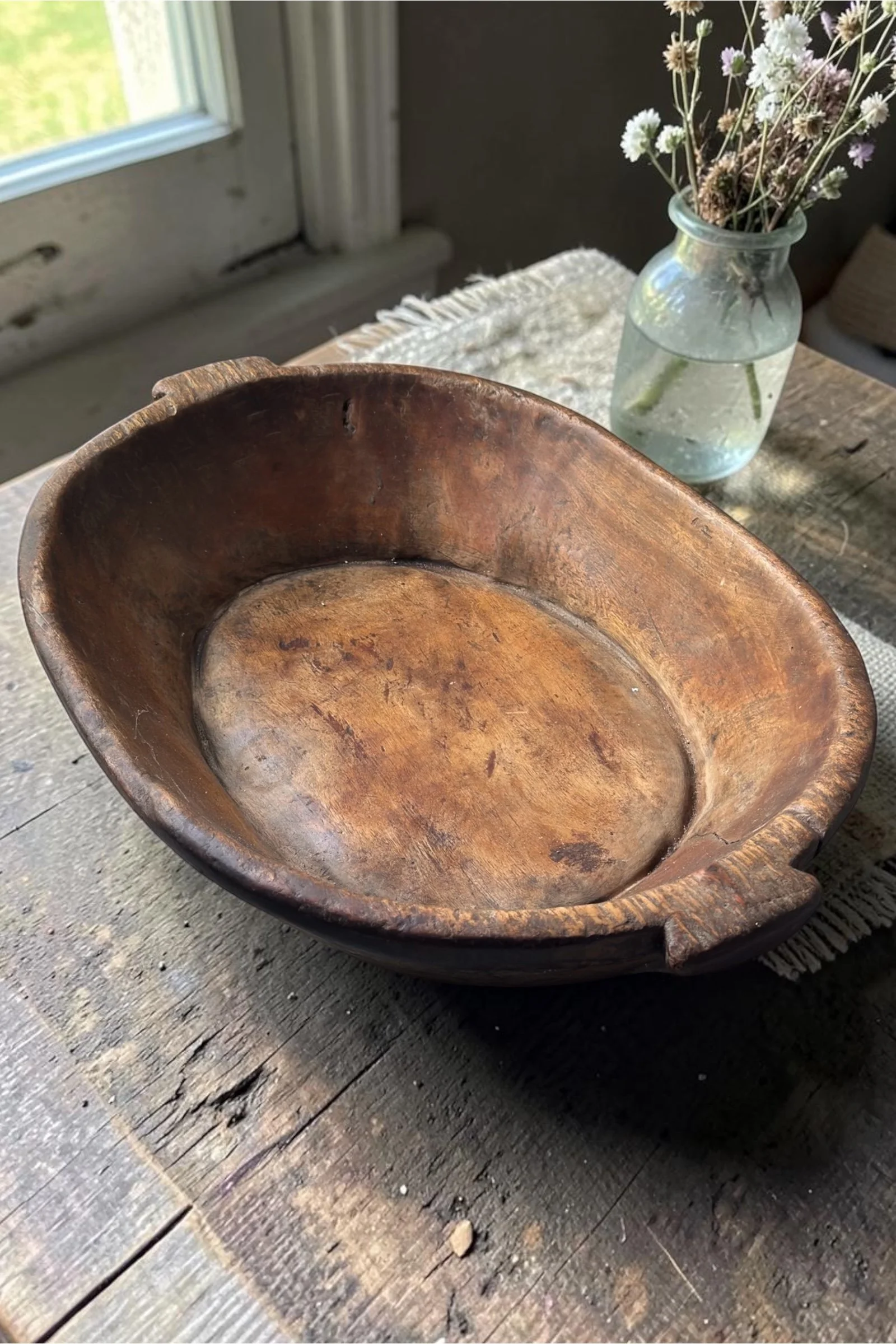 Large vintage wooden bowl