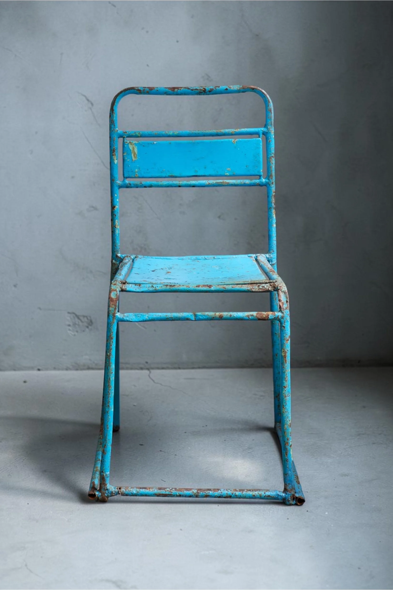 Old Indian Metal Blue Chair 2.JPG