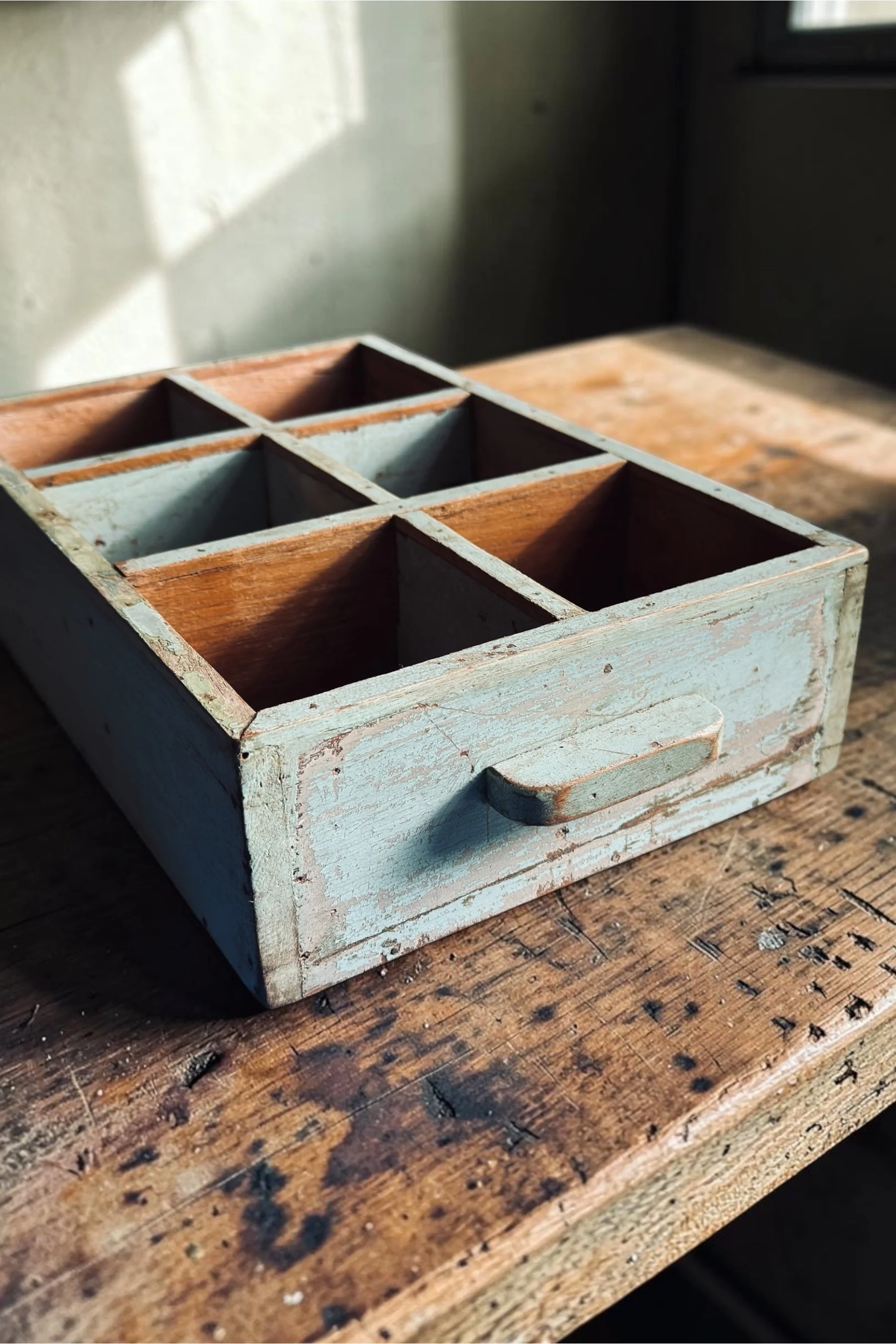 Old Indian Turquoise Container with Sections 2.JPG