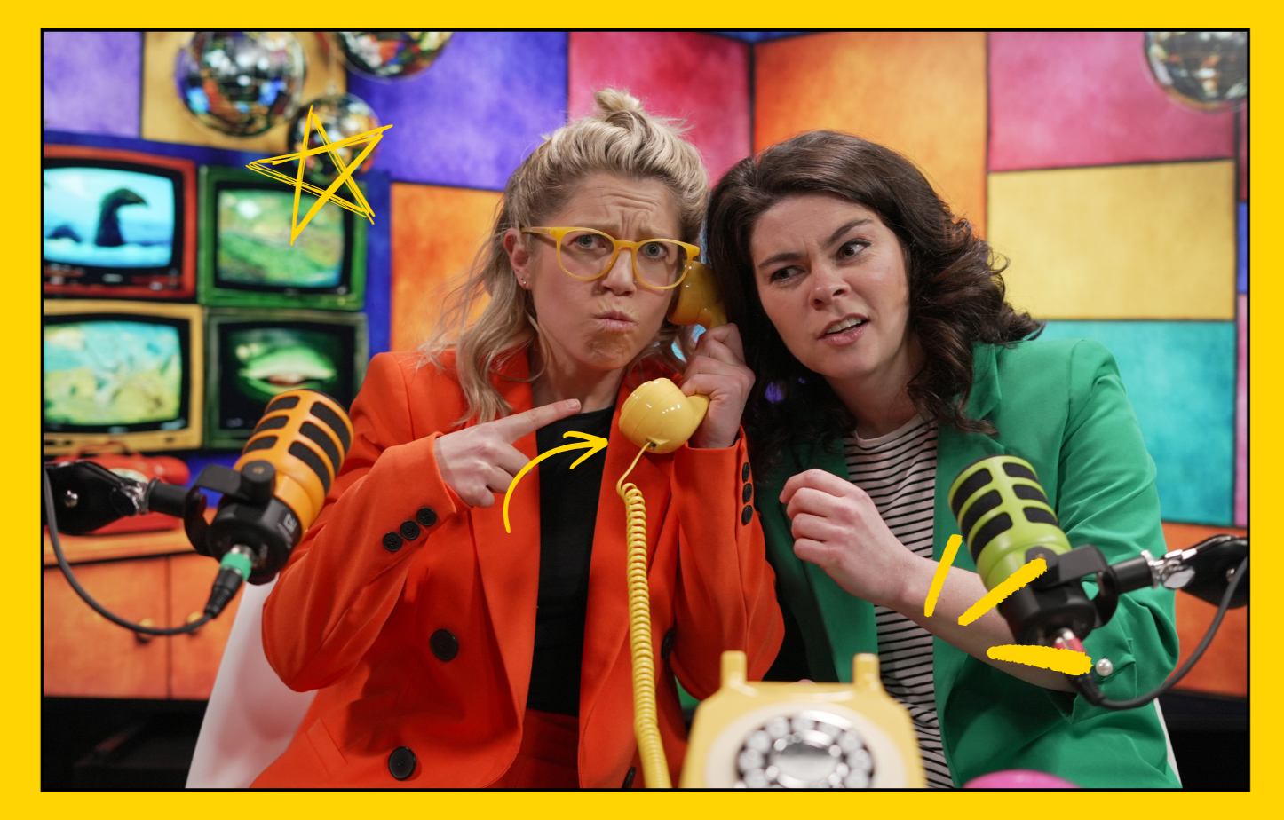 Mitch and Chlo - Kids Presenters and Podcasters  - in the Make It Up Kids Podcast Studio