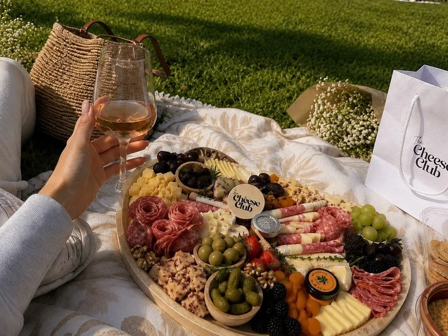 Soft blankets, a bottle of wine, your favorite people, and The Luxe Board XL ✨🧺

The picnic season just started &mdash; think oversized boards, artisan cheeses, fresh fruit, warm sunsets, and the kind of hosting that feels effortlessly beautiful 🧀✨