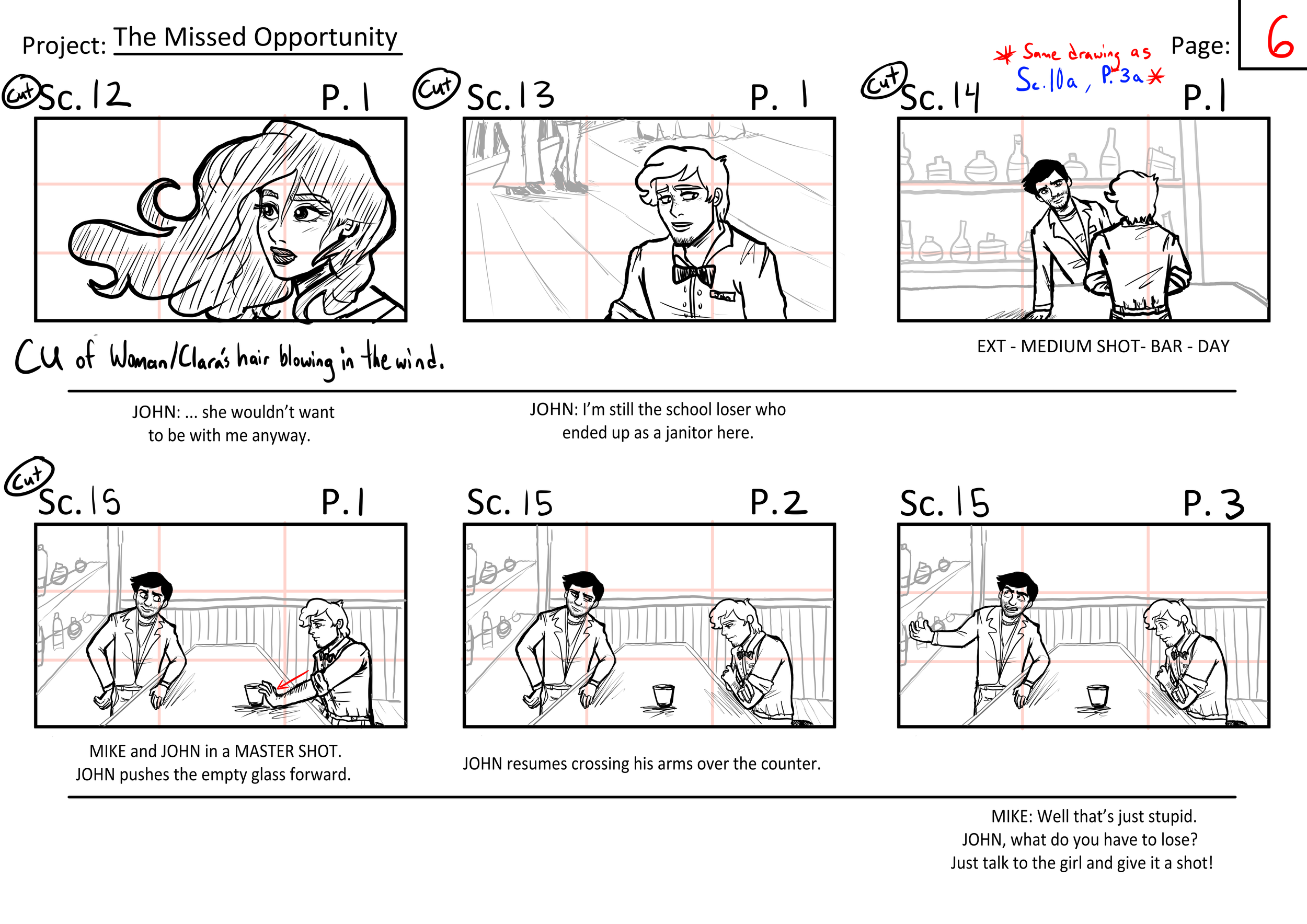 The Missed Opportunity Page 6//  Program: Clip Studio Paint Ex//  Year: 2025