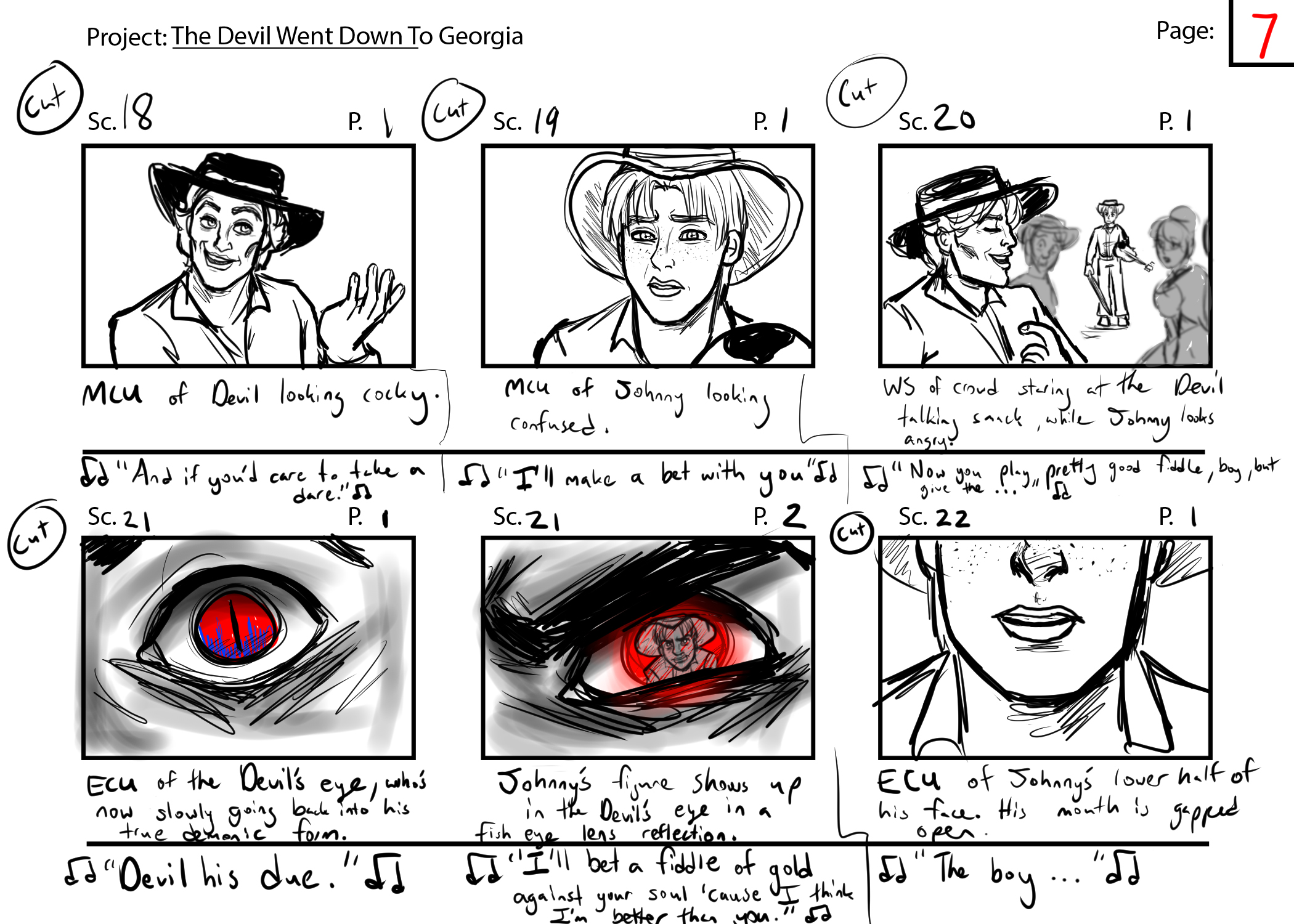 The Devil Went Down to Georgia Page 7//  Program: Clip Studio Paint Ex//  Year: 2025