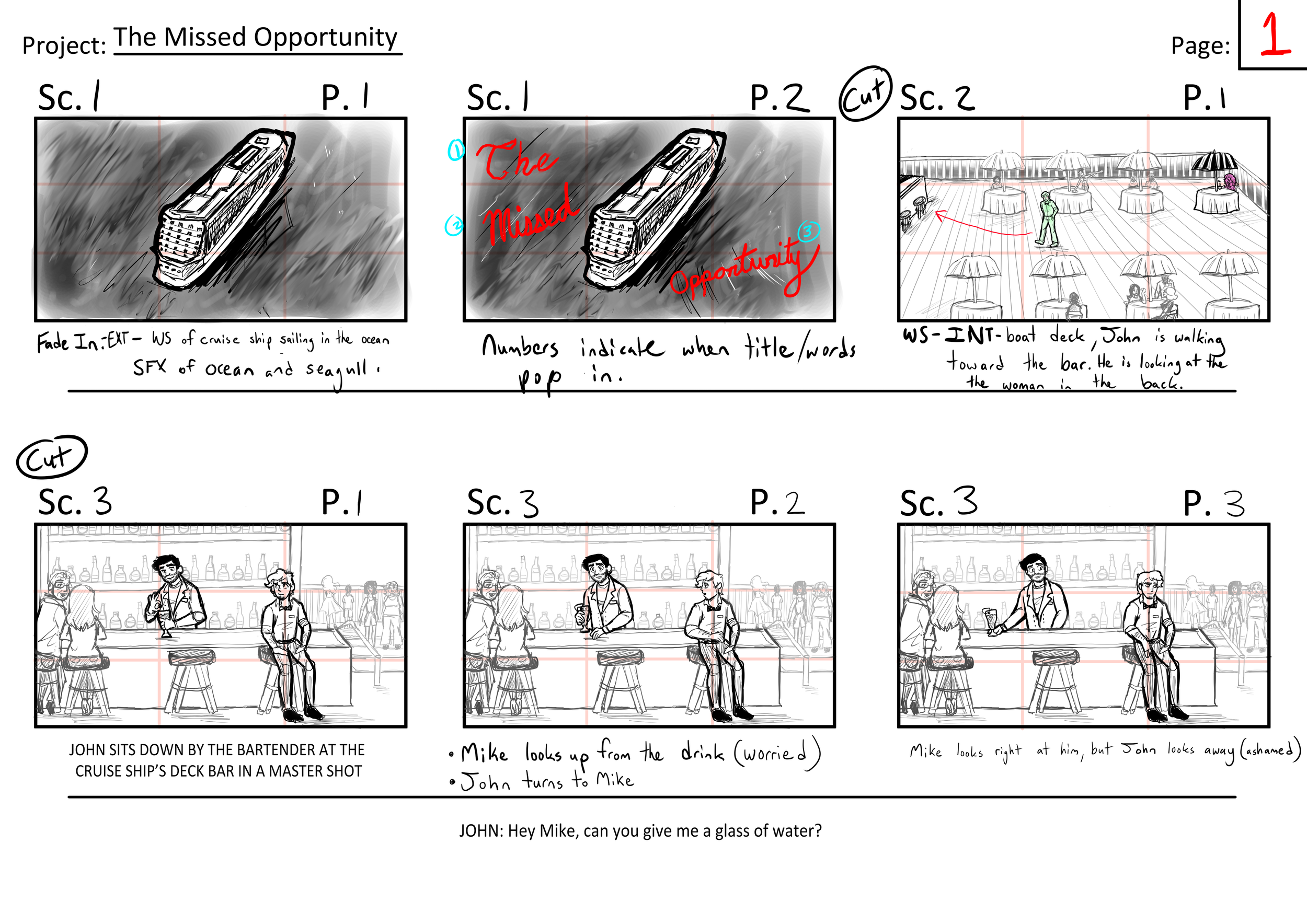 The Missed Opportunity Page 1//  Program: Clip Studio Paint Ex//  Year: 2025