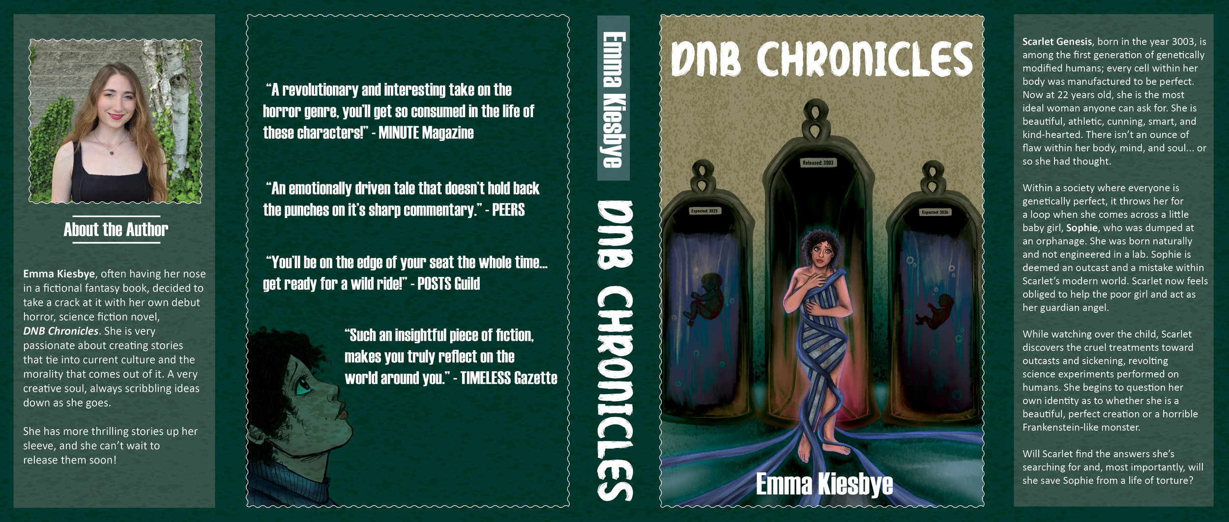 DNB Chronicles Book Sleeve//  Program: Adobe Photoshop and Adobe InDesign//  Year: 2025
