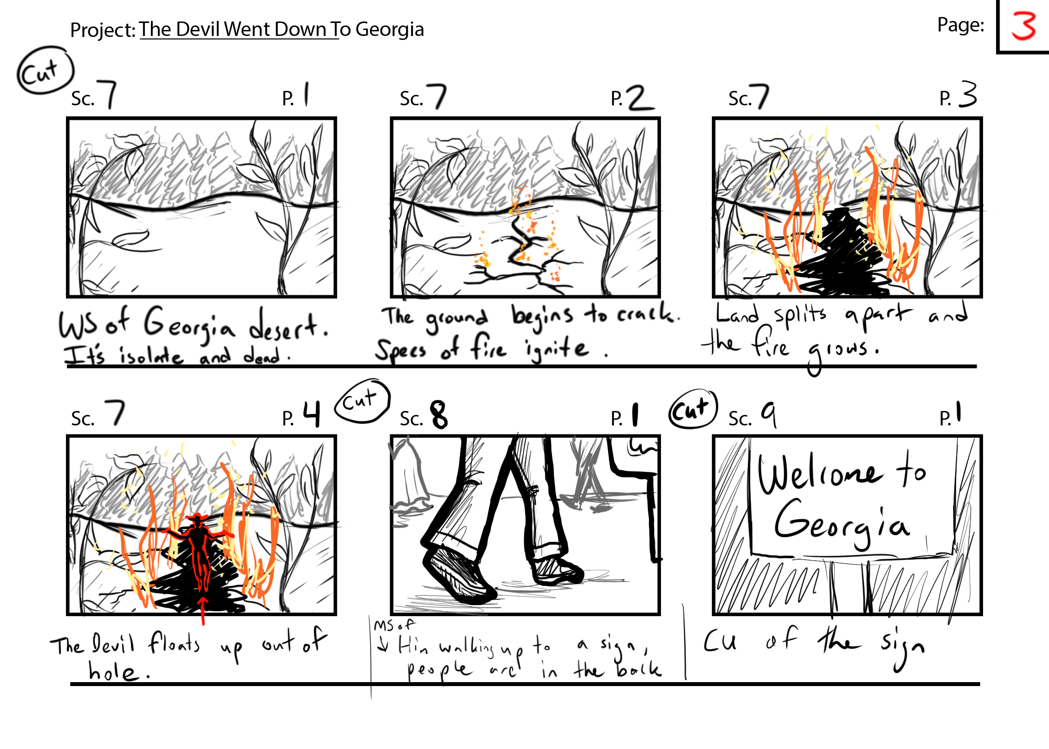 The Devil Went Down to Georgia Page 3//  Program: Clip Studio Paint Ex//  Year: 2025