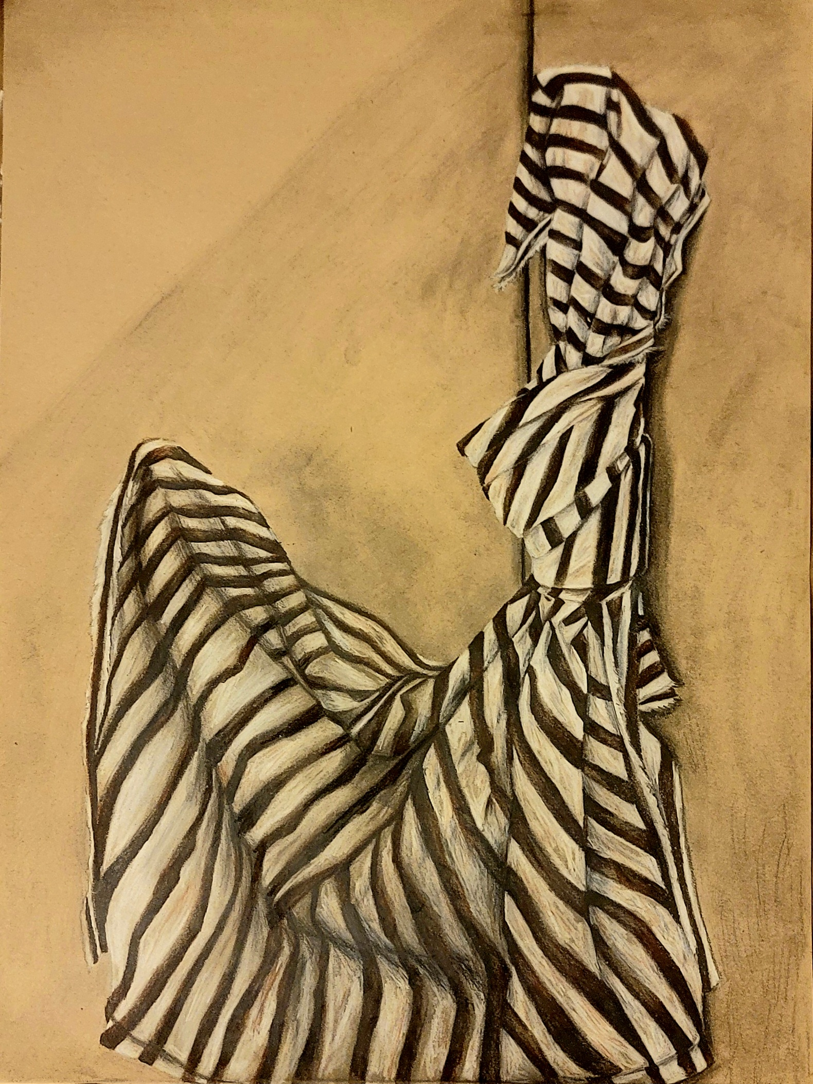 Knotted Blanket//  Medium: Charcoal Pencils and Charcoal Paper//  Year: 2024