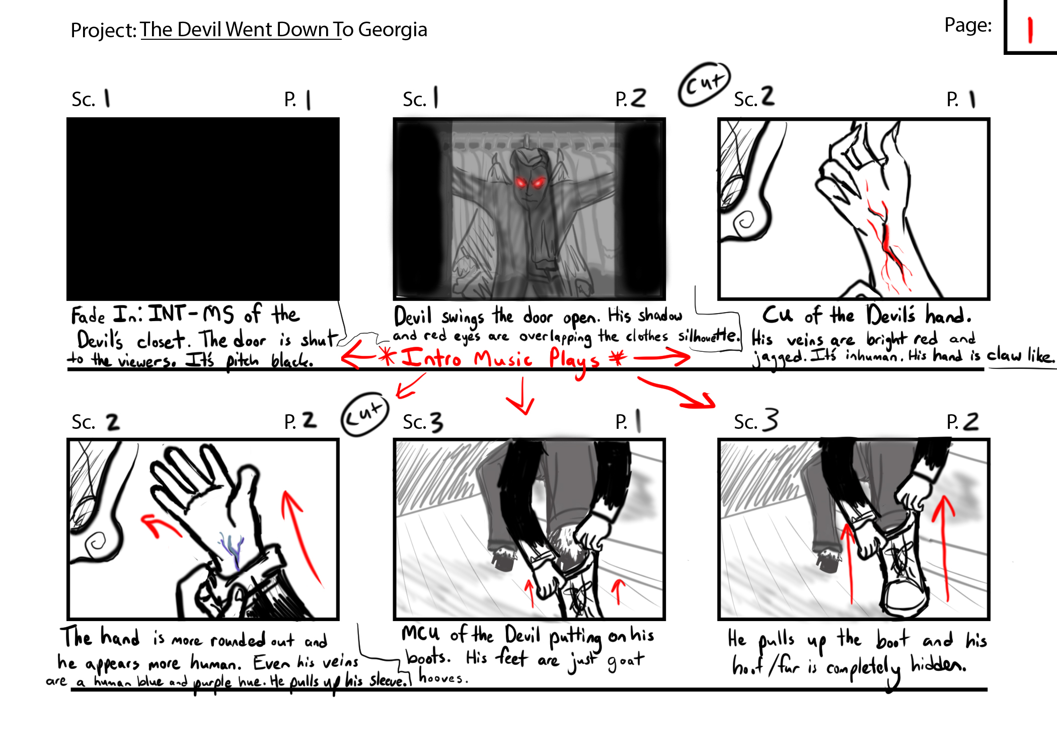 The Devil Went Down to Georgia Page 1//  Program: Clip Studio Paint Ex//  Year: 2025