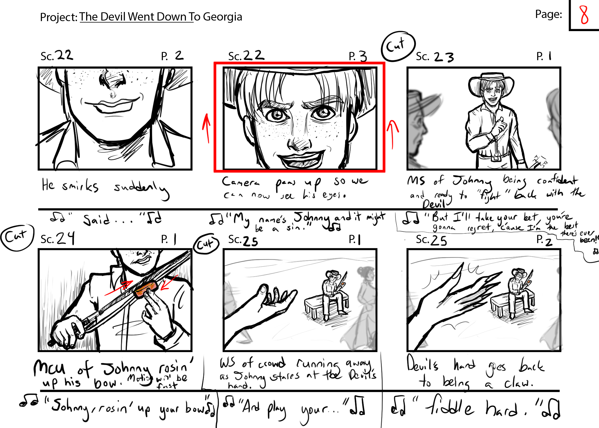 The Devil Went Down to Georgia Page 8//  Program: Clip Studio Paint Ex//  Year: 2025