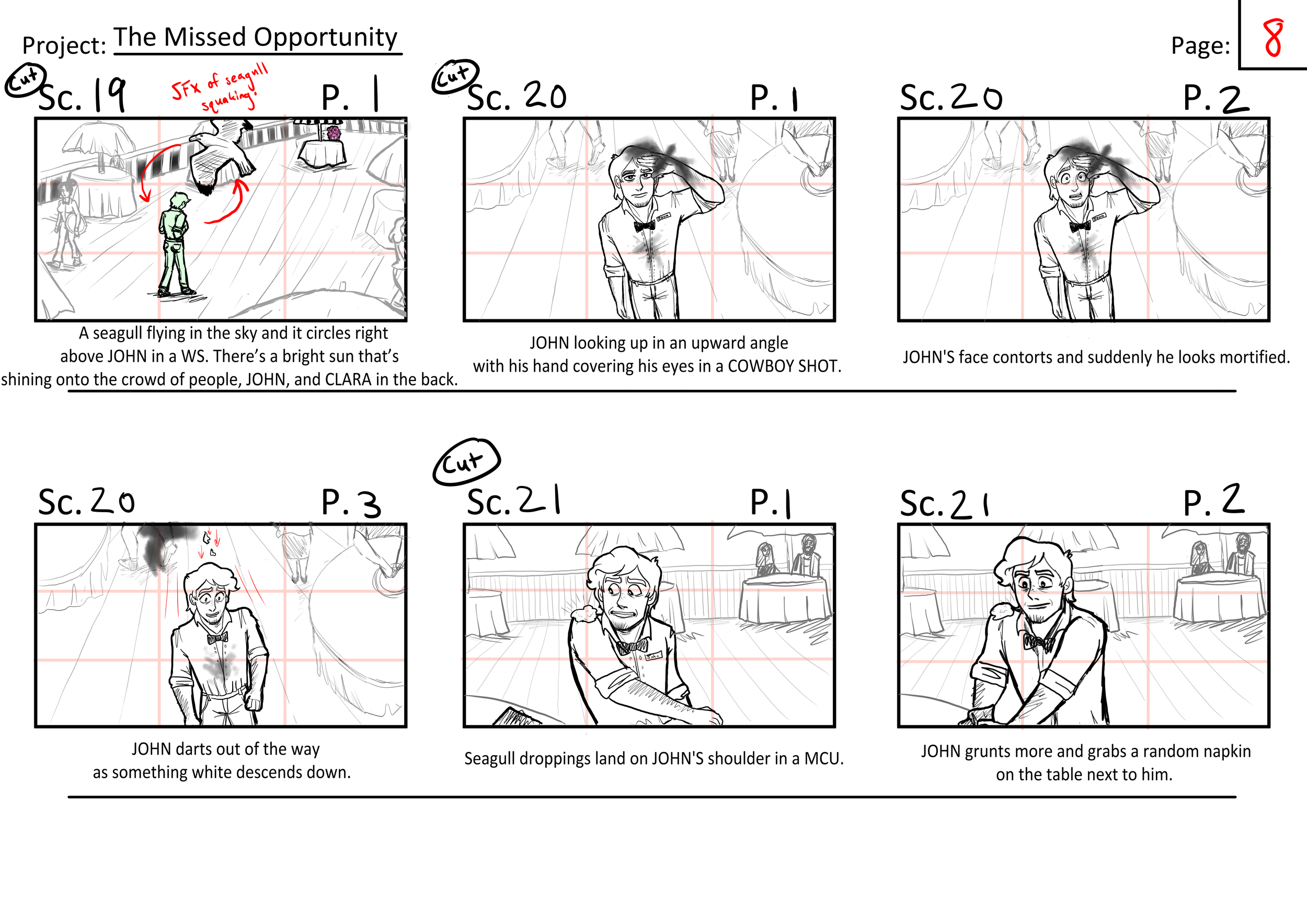 The Missed Opportunity Page 8//  Program: Clip Studio Paint Ex//  Year: 2025
