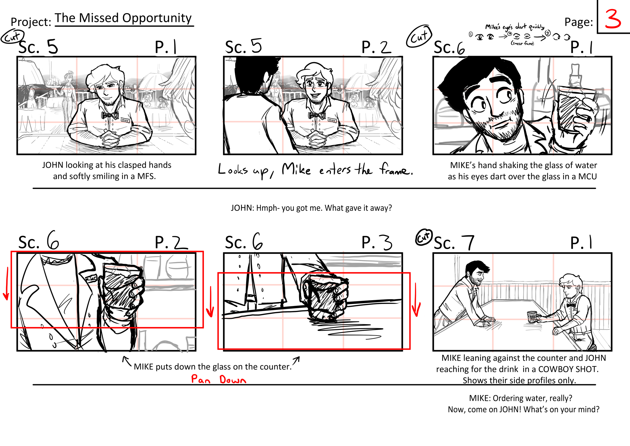 The Missed Opportunity Page 3//  Program: Clip Studio Paint Ex//  Year: 2025