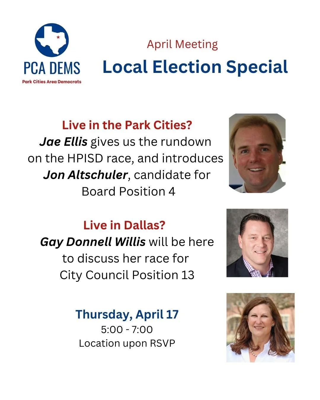 PCA Dems April Meeting