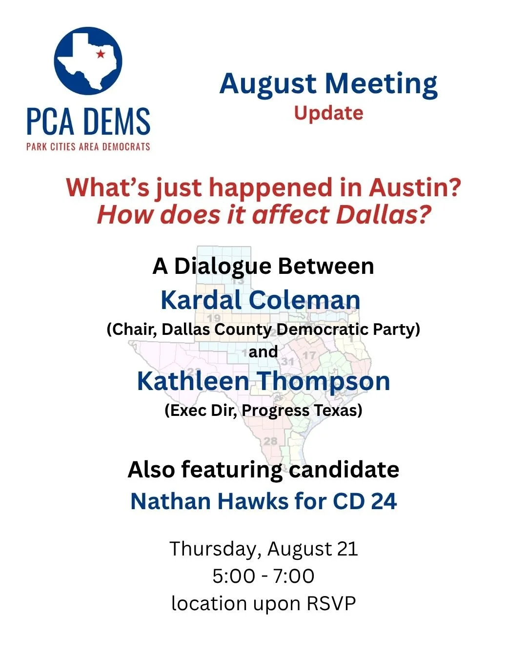 PCA Dems August Meeting