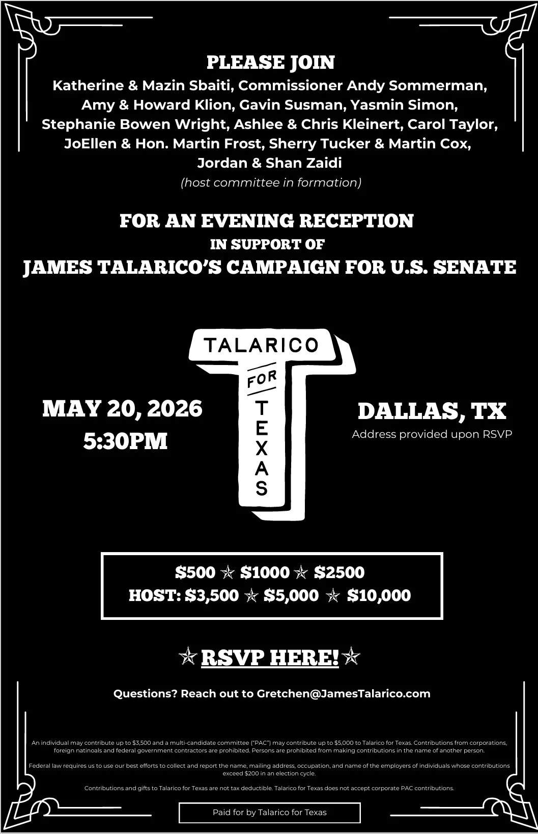 James Talarico Fund Raiser