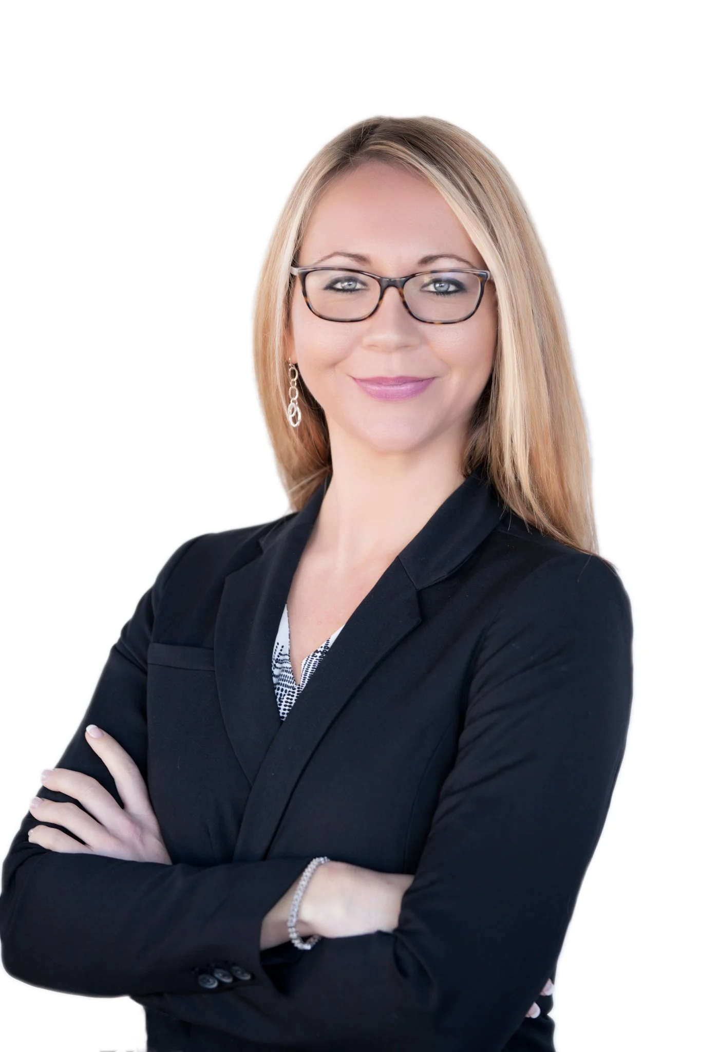 female white back ground business casual realtor